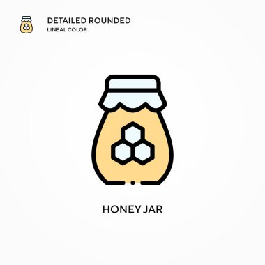 Bal kavanozu vektör simgesi. Modern vektör illüstrasyon kavramları. Düzenlemesi ve kişiselleştirmesi kolay.