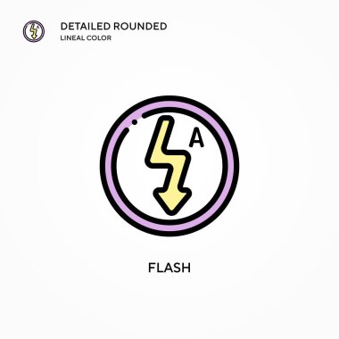 Flash vektör simgesi. Modern vektör illüstrasyon kavramları. Düzenlemesi ve kişiselleştirmesi kolay.