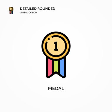 Madalya vektör simgesi. Modern vektör illüstrasyon kavramları. Düzenlemesi ve kişiselleştirmesi kolay.