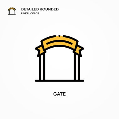 Geçit vektör simgesi. Modern vektör illüstrasyon kavramları. Düzenlemesi ve kişiselleştirmesi kolay.