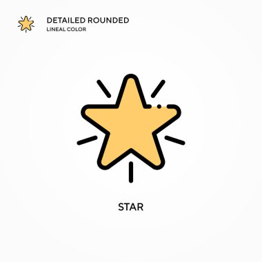 Yıldız vektör simgesi. Modern vektör illüstrasyon kavramları. Düzenlemesi ve kişiselleştirmesi kolay.