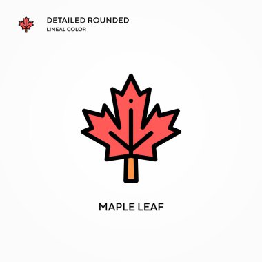 Akçaağaç yaprağı vektör simgesi. Modern vektör illüstrasyon kavramları. Düzenlemesi ve kişiselleştirmesi kolay.