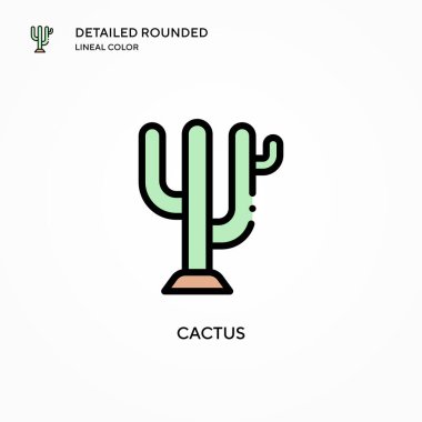Kaktüs vektör simgesi. Modern vektör illüstrasyon kavramları. Düzenlemesi ve kişiselleştirmesi kolay.