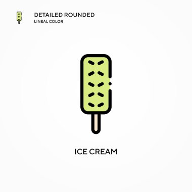 Dondurma vektör simgesi. Modern vektör illüstrasyon kavramları. Düzenlemesi ve kişiselleştirmesi kolay.