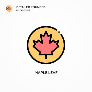 Akçaağaç yaprağı vektör simgesi. Modern vektör illüstrasyon kavramları. Düzenlemesi ve kişiselleştirmesi kolay.