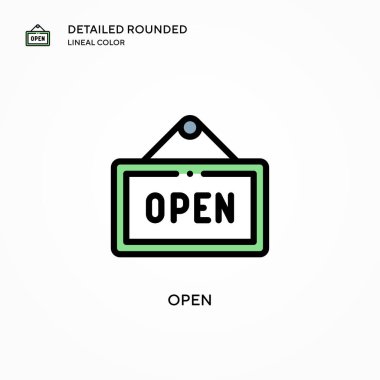 Vektör simgesini aç. Modern vektör illüstrasyon kavramları. Düzenlemesi ve kişiselleştirmesi kolay.