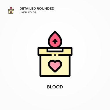 Kan vektör ikonu. Modern vektör illüstrasyon kavramları. Düzenlemesi ve kişiselleştirmesi kolay.