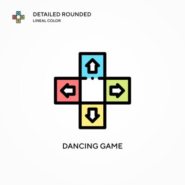 Dans eden oyun vektör simgesi. Modern vektör illüstrasyon kavramları. Düzenlemesi ve kişiselleştirmesi kolay.