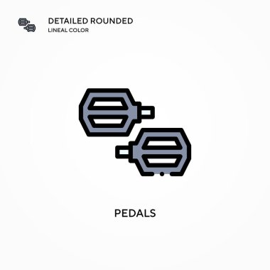 Pedallar vektör simgesi. Modern vektör illüstrasyon kavramları. Düzenlemesi ve kişiselleştirmesi kolay.
