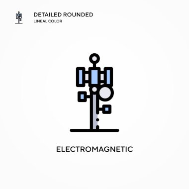 Elektromanyetik vektör simgesi. Modern vektör illüstrasyon kavramları. Düzenlemesi ve kişiselleştirmesi kolay.