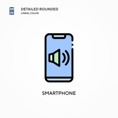 Akıllı telefon vektör simgesi. Modern vektör illüstrasyon kavramları. Düzenlemesi ve kişiselleştirmesi kolay.