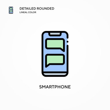 Akıllı telefon vektör simgesi. Modern vektör illüstrasyon kavramları. Düzenlemesi ve kişiselleştirmesi kolay.