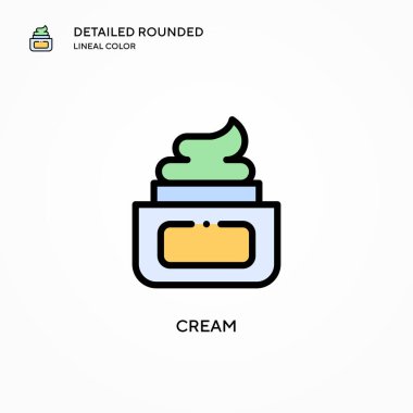 Krem vektör simgesi. Modern vektör illüstrasyon kavramları. Düzenlemesi ve kişiselleştirmesi kolay.