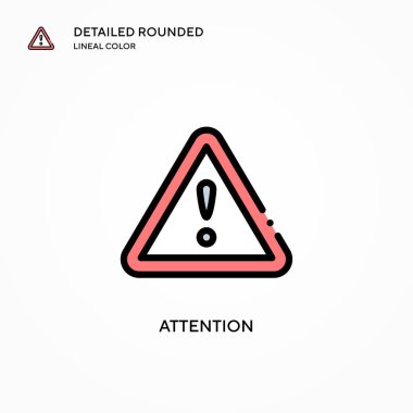 Dikkat vektör simgesi. Modern vektör illüstrasyon kavramları. Düzenlemesi ve kişiselleştirmesi kolay.
