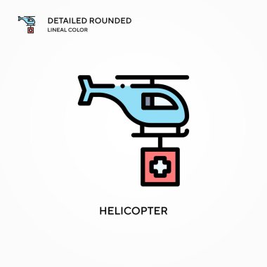 Helikopter vektör simgesi. Modern vektör illüstrasyon kavramları. Düzenlemesi ve kişiselleştirmesi kolay.