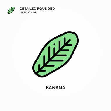 Muz vektör simgesi. Modern vektör illüstrasyon kavramları. Düzenlemesi ve kişiselleştirmesi kolay.