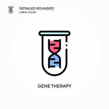 Gen terapisi vektör simgesi. Modern vektör illüstrasyon kavramları. Düzenlemesi ve kişiselleştirmesi kolay.