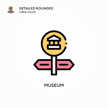 Müze vektör simgesi. Modern vektör illüstrasyon kavramları. Düzenlemesi ve kişiselleştirmesi kolay.