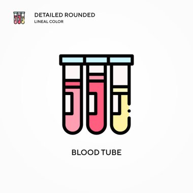 Kan tüpü vektör simgesi. Modern vektör illüstrasyon kavramları. Düzenlemesi ve kişiselleştirmesi kolay.