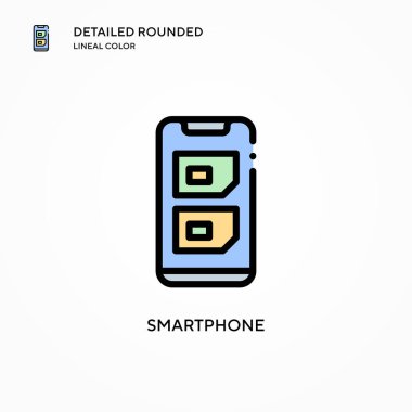 Akıllı telefon vektör simgesi. Modern vektör illüstrasyon kavramları. Düzenlemesi ve kişiselleştirmesi kolay.