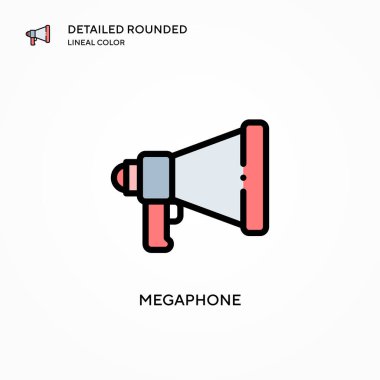 Megafon vektör simgesi. Modern vektör illüstrasyon kavramları. Düzenlemesi ve kişiselleştirmesi kolay.