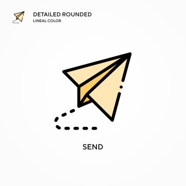 Vektör simgesi gönder. Modern vektör illüstrasyon kavramları. Düzenlemesi ve kişiselleştirmesi kolay.