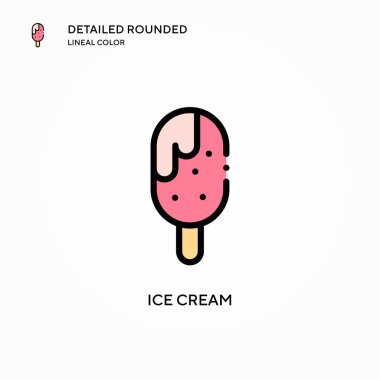 Dondurma vektör simgesi. Modern vektör illüstrasyon kavramları. Düzenlemesi ve kişiselleştirmesi kolay.