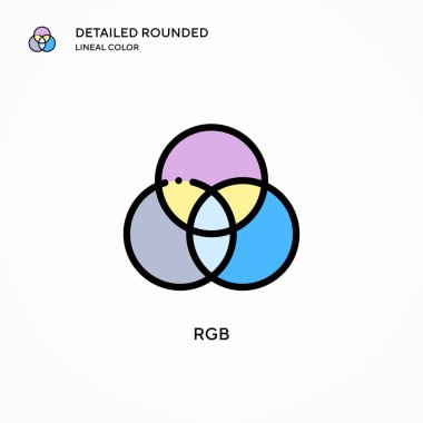 Rgb vektör simgesi. Modern vektör illüstrasyon kavramları. Düzenlemesi ve kişiselleştirmesi kolay.