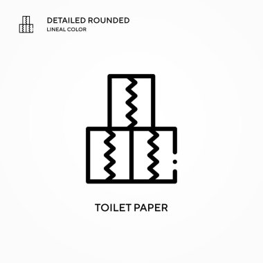 Tuvalet kağıdı vektör simgesi. Modern vektör illüstrasyon kavramları. Düzenlemesi ve kişiselleştirmesi kolay.