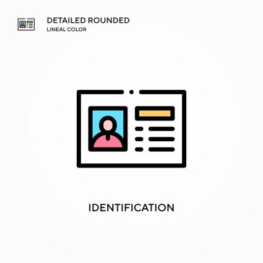 Tanımlama vektör simgesi. Modern vektör illüstrasyon kavramları. Düzenlemesi ve kişiselleştirmesi kolay.