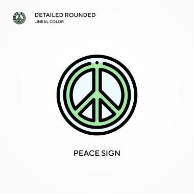 Barış işareti vektör simgesi. Modern vektör illüstrasyon kavramları. Düzenlemesi ve kişiselleştirmesi kolay.