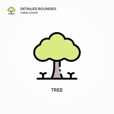 Ağaç vektör simgesi. Modern vektör illüstrasyon kavramları. Düzenlemesi ve kişiselleştirmesi kolay.