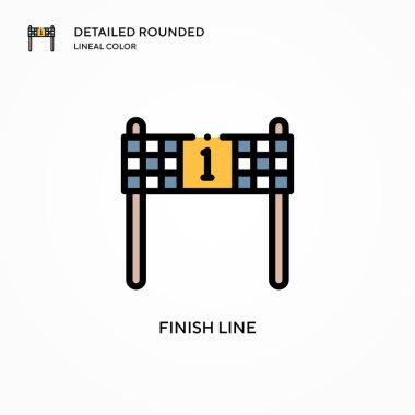 Çizgi vektör simgesini bitir. Modern vektör illüstrasyon kavramları. Düzenlemesi ve kişiselleştirmesi kolay.