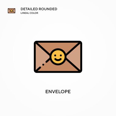 Zarf vektör simgesi. Modern vektör illüstrasyon kavramları. Düzenlemesi ve kişiselleştirmesi kolay.