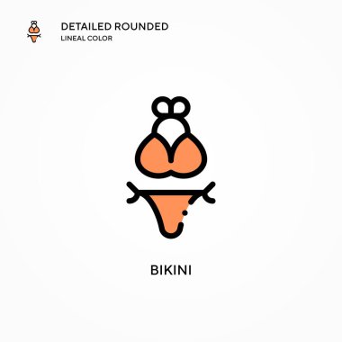 Bikini vektör simgesi. Modern vektör illüstrasyon kavramları. Düzenlemesi ve kişiselleştirmesi kolay.