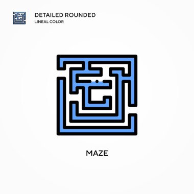 Labirent vektör simgesi. Modern vektör illüstrasyon kavramları. Düzenlemesi ve kişiselleştirmesi kolay.