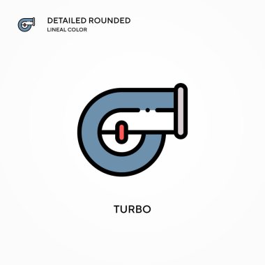 Turbo vektör simgesi. Modern vektör illüstrasyon kavramları. Düzenlemesi ve kişiselleştirmesi kolay.
