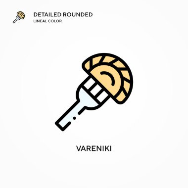 Vareniki vektör simgesi. Modern vektör illüstrasyon kavramları. Düzenlemesi ve kişiselleştirmesi kolay.