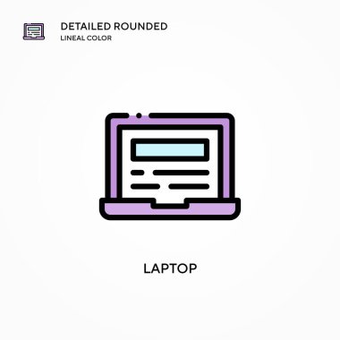 Laptop vektör simgesi. Modern vektör illüstrasyon kavramları. Düzenlemesi ve kişiselleştirmesi kolay.