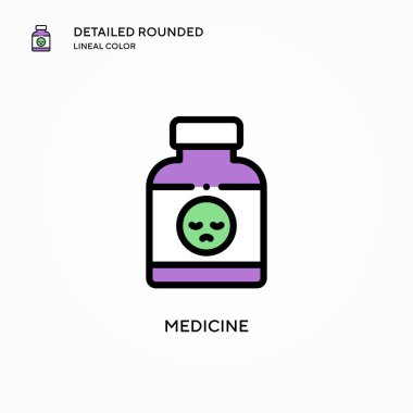 İlaç vektör simgesi. Modern vektör illüstrasyon kavramları. Düzenlemesi ve kişiselleştirmesi kolay.