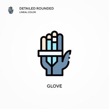 Eldiven vektör simgesi. Modern vektör illüstrasyon kavramları. Düzenlemesi ve kişiselleştirmesi kolay.