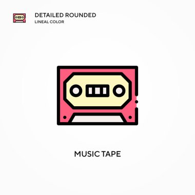 Müzik şeridi vektör simgesi. Modern vektör illüstrasyon kavramları. Düzenlemesi ve kişiselleştirmesi kolay.