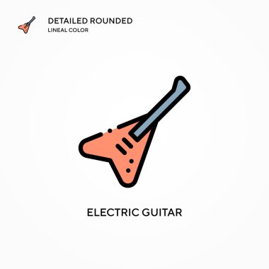 Elektro gitar vektör simgesi. Modern vektör illüstrasyon kavramları. Düzenlemesi ve kişiselleştirmesi kolay.