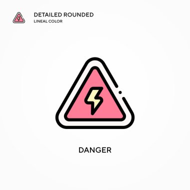 Tehlike vektör simgesi. Modern vektör illüstrasyon kavramları. Düzenlemesi ve kişiselleştirmesi kolay.