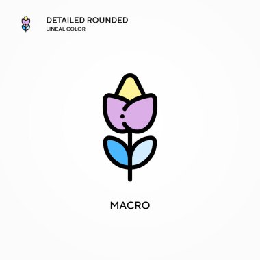 Makro vektör simgesi. Modern vektör illüstrasyon kavramları. Düzenlemesi ve kişiselleştirmesi kolay.