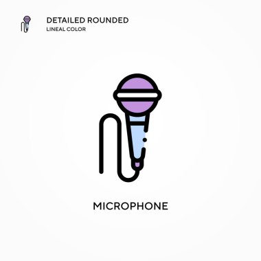 Mikrofon vektör simgesi. Modern vektör illüstrasyon kavramları. Düzenlemesi ve kişiselleştirmesi kolay.