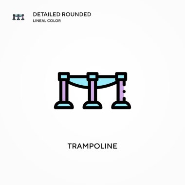 Trambolin vektör simgesi. Modern vektör illüstrasyon kavramları. Düzenlemesi ve kişiselleştirmesi kolay.
