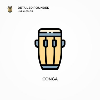 Conga vektör simgesi. Modern vektör illüstrasyon kavramları. Düzenlemesi ve kişiselleştirmesi kolay.