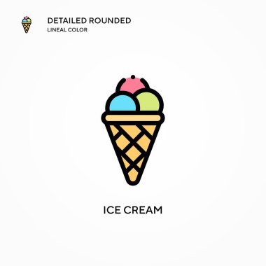 Dondurma vektör simgesi. Modern vektör illüstrasyon kavramları. Düzenlemesi ve kişiselleştirmesi kolay.