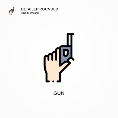 Silah vektör simgesi. Modern vektör illüstrasyon kavramları. Düzenlemesi ve kişiselleştirmesi kolay.
